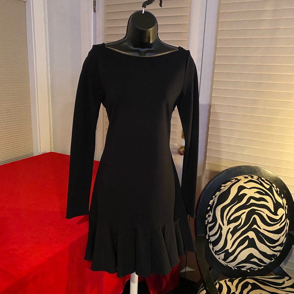 FIT & FLARE RACHEL ZOE BLACK DRESS - size 4